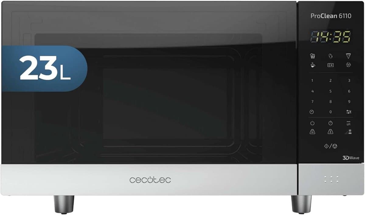 Magnetron - Oven - Snel opwarmen - Ready2Clean coating - 23 liter - Zwart RVS — afbeelding 1