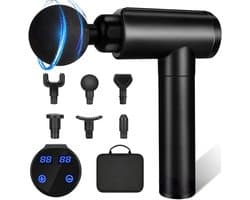 SnelShoppen - Massagepistool, Handvastgehouden Spiertherapiepistool met 30 Instelbare Snelheden en 10 Massagespecialisten, Zwart, Stil en Comfortabel