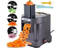 Elektrische Groentesnijder - Keukenmachine Snijder - Snel Groenten Snijden - 3-in-1 Multifunctioneel - 100 Watt - Grijs