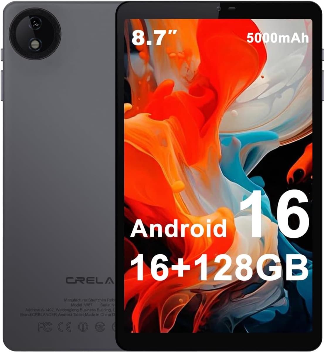 SnelShoppen - 8.7 inch Android Tablet 16 GB + 128 GB met 1340 x 800 Incell Display, 5 MP + 13 MP Camera, 5000 mAh Batterij, Bluetooth/WiFi, Inclusief — afbeelding 1