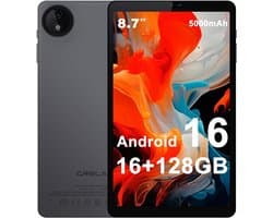 SnelShoppen - 8.7 inch Android Tablet 16 GB + 128 GB met 1340 x 800 Incell Display, 5 MP + 13 MP Camera, 5000 mAh Batterij, Bluetooth/WiFi, Inclusief