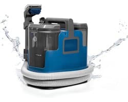 JCP® Vlekkenreiniger - Draagbare Wasstofzuiger - Dubbele Watertanks - Blauw - 34cm x 23cm x 36cm