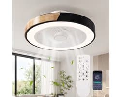 Nivard Plafondventilator - Met Verlichting - Plafond Ventilator - Met Lamp - Plafonniere Met Ventilator - Met Licht - Zwart