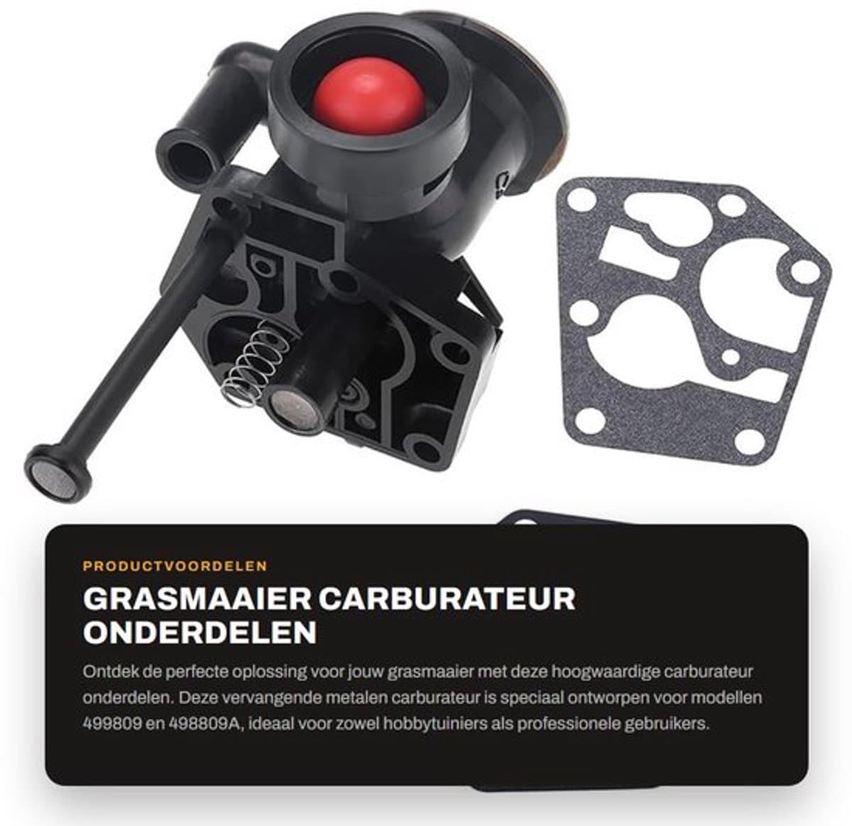 Carburateur Vervangend - Grasmaaier - Hoogwaardige Aftermarket - Duurzaam - 11x8.3x7cm - Inclusief Hardware - Vergaser — afbeelding 1