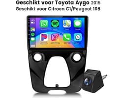 Cestovet Autoradio - Geschikt Voor Toyota Aygo / Citroen C1 / Peugeot 108 - Apple Carplay & Android Auto - Bluetooth & Wifi - LINUX System -achteruitkijkcamera