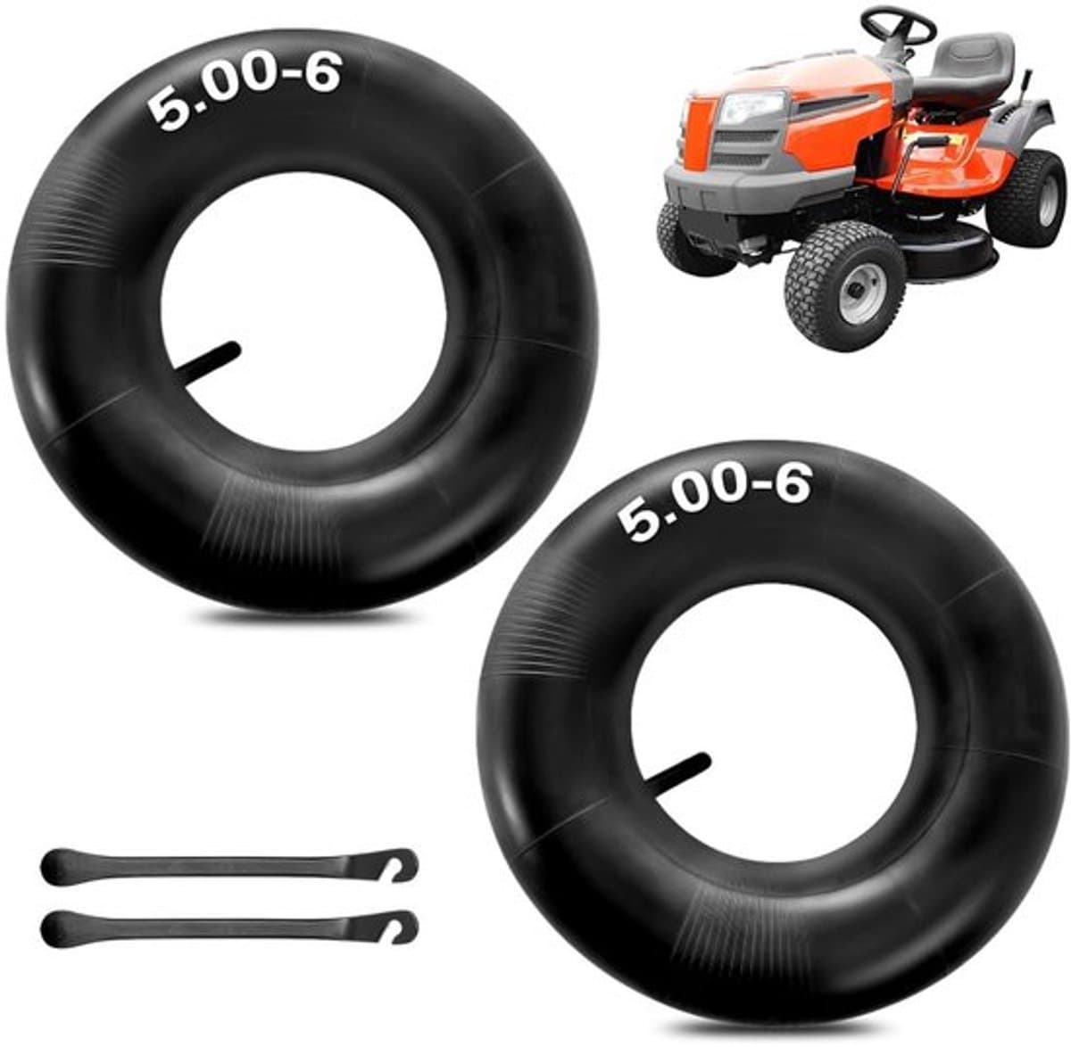 Bandenslang 13 x 5.00-6 mm - TR13 Ventielschacht - Luchtslang - Reserveband - Zwart - Natuurlijk Rubber - 2 Stuks - Binnenslang — afbeelding 1