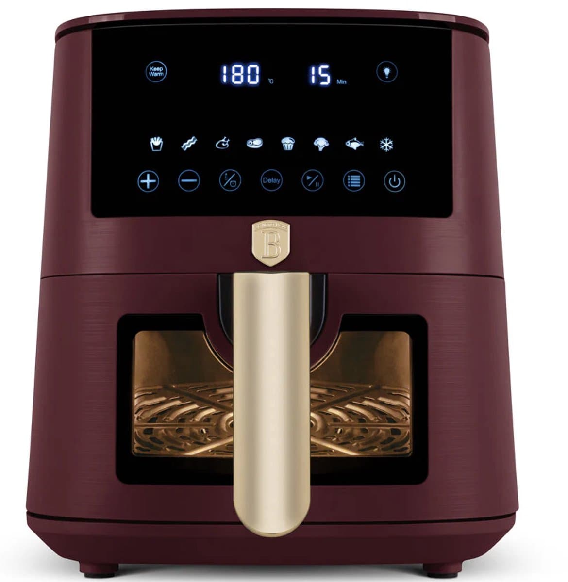 BerlingerHaus Airfryer XL Mat Bordeaux - met Kijkvenster - 5 Liter - 1400W — afbeelding 1