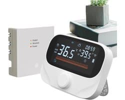 Slimme Thermostaat - App Thermostaat Kamer - Temperatuur Regelen - Spraak en App Bediening - 11.8x8.6cm - Wit