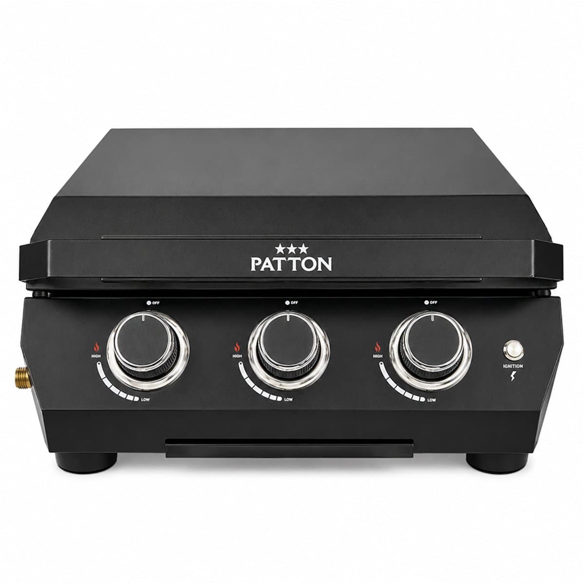 Patton Vigor D300 Plancha Gasbarbecue met Deksel en RVS Bakplaat - 3 Branders — afbeelding 1