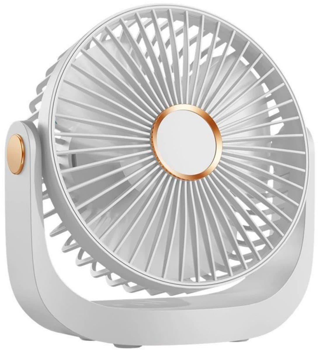 GELLDG Tafelventilator - Draagbare USB Ventilator met 4000 mAh Accu - 5 Snelheden & 360° Draaibaar - Stille Oplaadbare Ventilator Geschikt voor Slaapkamer, Kantoor en Kamperen - Kunststof - Afmetingen 17.5x7.2x18cm — afbeelding 1