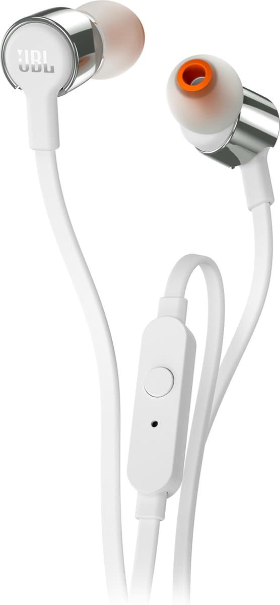 JBL Tune 210 - In-ear Oordopjes Bedraad - Oortjes met Microfoon - 3.5 mm Koptelefoon Aansluiting - Pure Bass Sound - Zilver — afbeelding 1