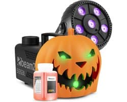 BeamZ Halloween rookmachine partyset - Met opklikbare pompoen - LED blacklight en lichteffecten