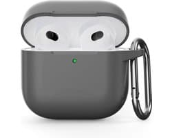 Coverup Hoesje - Geschikt voor AirPods 5 / 4 Hoesje - Coverup Siliconen AirPods Case met Sleutelhanger - Grijs