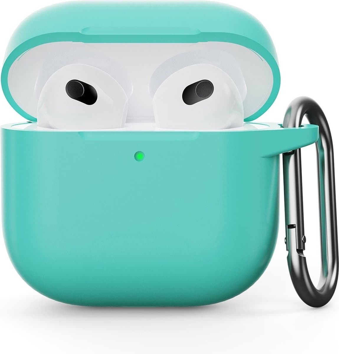 Coverup Hoesje - Geschikt voor AirPods 5 / 4 Hoesje - Coverup Siliconen AirPods Case met Sleutelhanger - Mintgroen — afbeelding 1