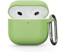 Coverup Hoesje - Geschikt voor AirPods 5 / 4 Hoesje - Coverup Siliconen AirPods Case met Sleutelhanger - Groen