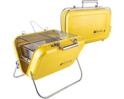 Portable BBQ - Draagbare Opvouwbare Picknick en Camping Barbecue - Geel - Roestvrij Staal - Perfect voor Buiten en Strand
