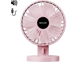 Ninzer Mini Ventilator USB - Stille Mini USB-Ventilator - Tafelventilator & Bureau Ventilator - Compact, Stil & Krachtig - Roze