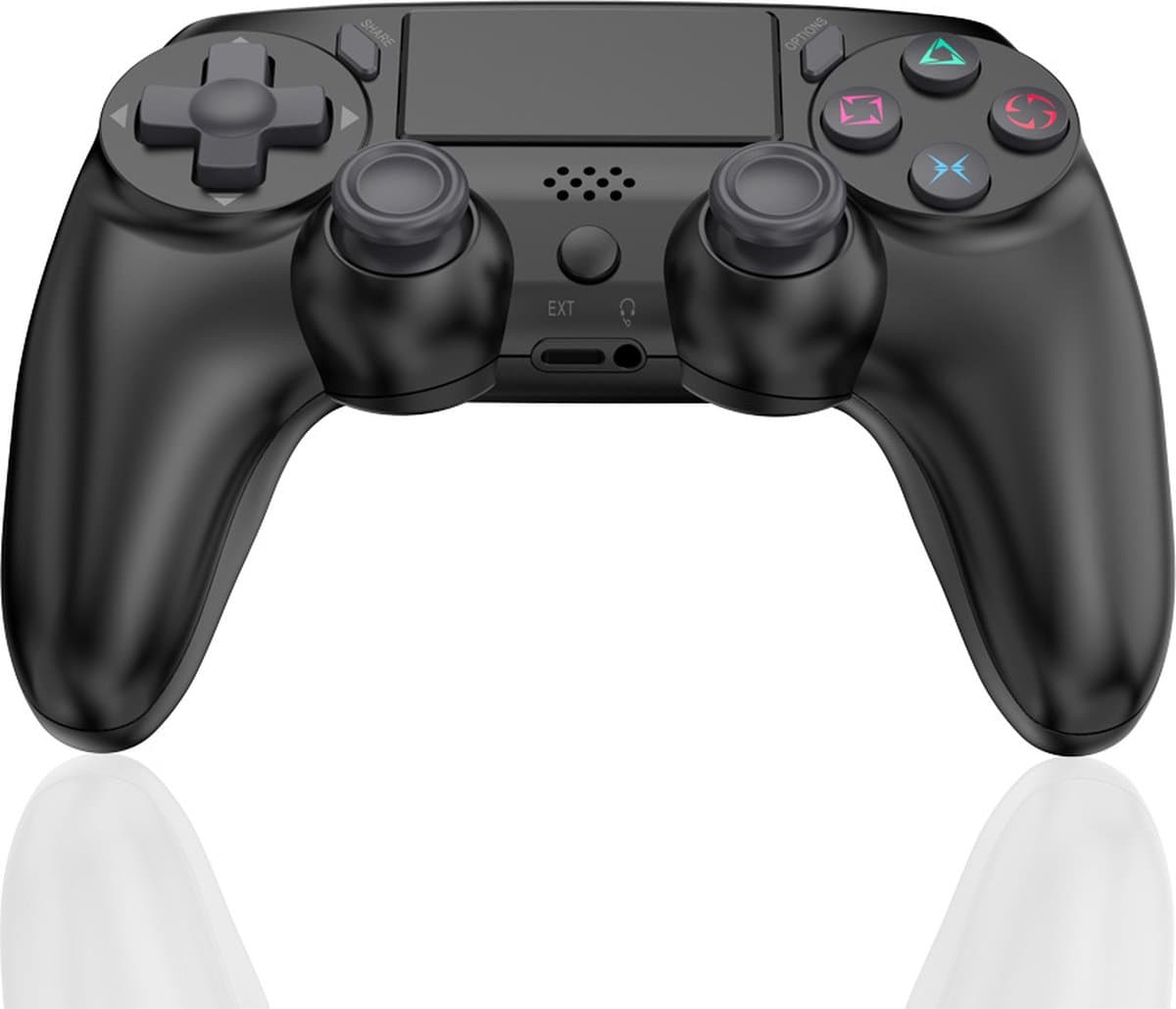 Ntech PS4 Controller Geschikt voor PS4 en PS3 - ps4 game controller Draadloos P47 - Zwart - Audio Jack Input - Touch Sensor - Dual Trilmotoren Draadloze Controller — afbeelding 1