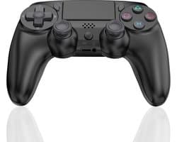 Ntech PS4 Controller Geschikt voor PS4 en PS3 - ps4 game controller Draadloos P47 - Zwart - Audio Jack Input - Touch Sensor - Dual Trilmotoren Draadloze Controller