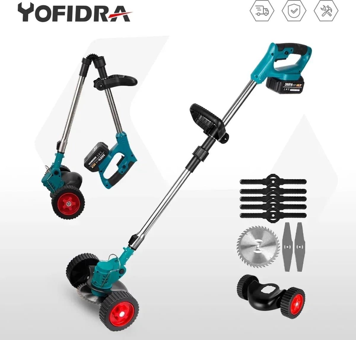 Eszenzics™ Professionele Accu Grasmaaier - 3-in-1 Trimmen Maaien Zagen - Gratis Accu 18V voor Makita - Draadloos - Telescopische Steel - Zaag- en Maaiblad — afbeelding 1