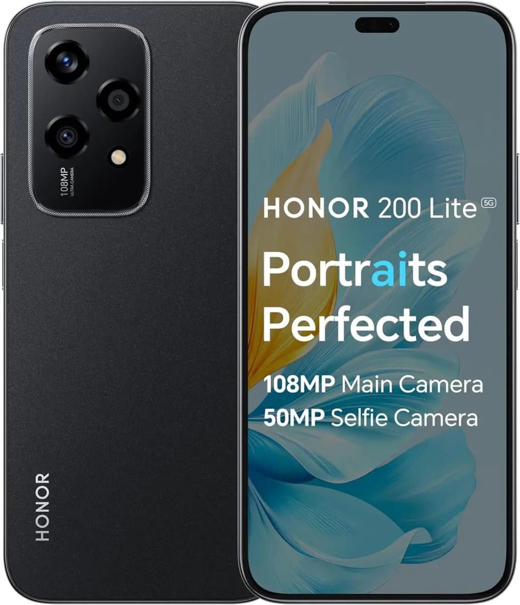 Honor 200 Lite - 5G - 8GB/256GB - Midnight Black — afbeelding 1