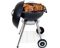 Houtskoolbarbecue - Kogelbarbecue - BBQ -45 x 83 centimeter - Ronde Barbecue - Barbecue op Wielen - Zwart - Metaal