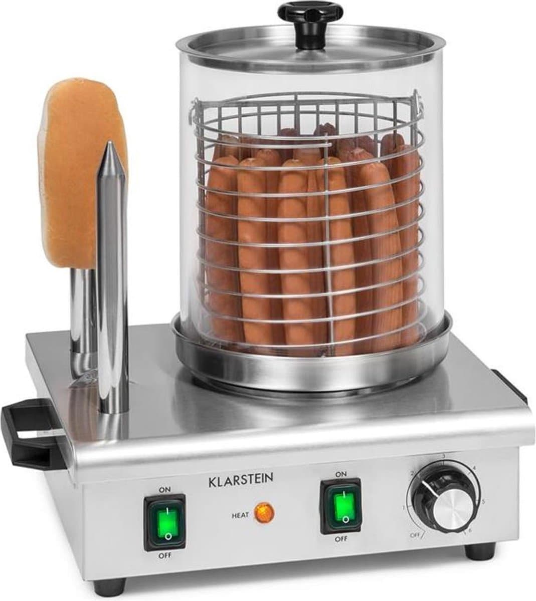 Klarstein Worstfabriek Pro 550 - Hotdog maker - 550W - 5 Liter - 30-100°C - glas - Roestvrij staal - Zilver,1L 6,6 kg - RVS - LED Thermostaat - Worstmachine - Worstapparaat - Sausage Maker - voor Snackbar — afbeelding 1
