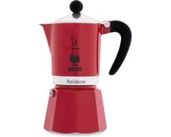 Bialetti Rainbow Rood Percolator – 300 ml – 6 kops – Italiaanse Espresso Maker