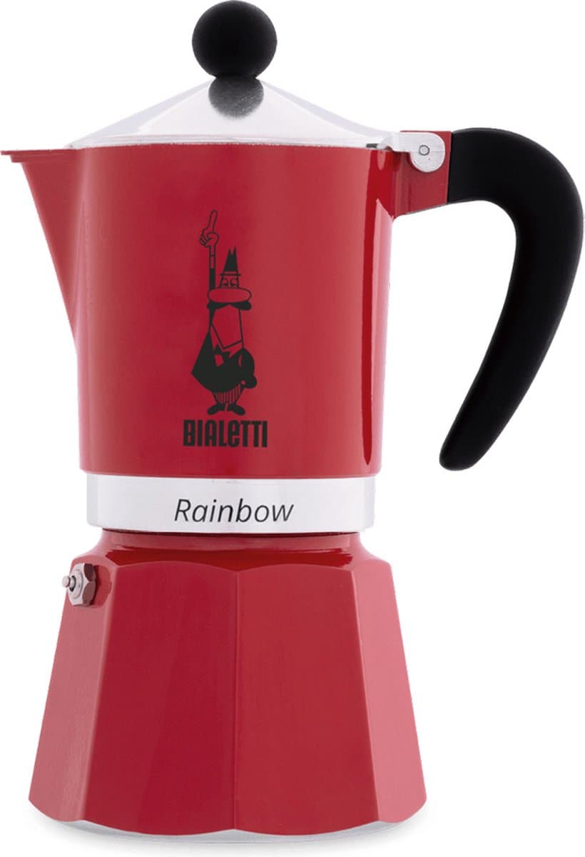 Bialetti Rainbow Rood Percolator – 300 ml – 6 kops – Italiaanse Espresso Maker — afbeelding 1