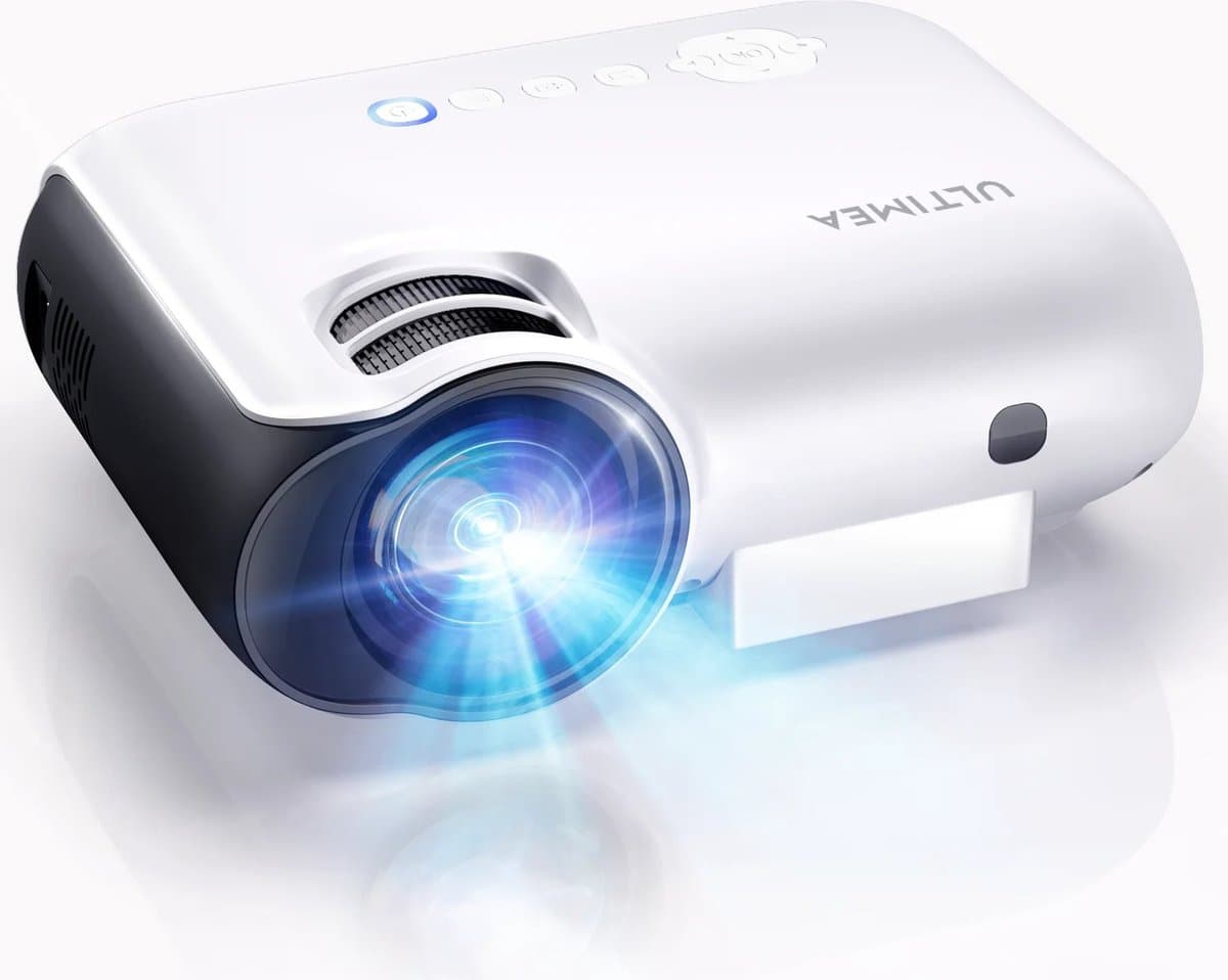 Thuisbioscoop set - 10.000 Lumen - 89cm tot 305cm Breedscherm - Mini Beamer met WiFi - Handmatig projectiescherm - Surround set Home Cinema - Projector - Mini beamer - Mini projector - Thuisbioscoop - Filmpakket — afbeelding 1