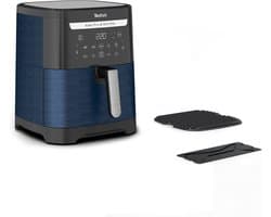 Tefal Easy Fry & Grill EY8014 XXL 6,5L - 2-in-1 Heteluchtfriteuse met Uitneembare Verdeler - Blauw Airfryer met 8 Automatische Kookprogramma's - Grote Airfryer van Tefal 1830W - Digitaal Display - Met Anti Aanbaklaag