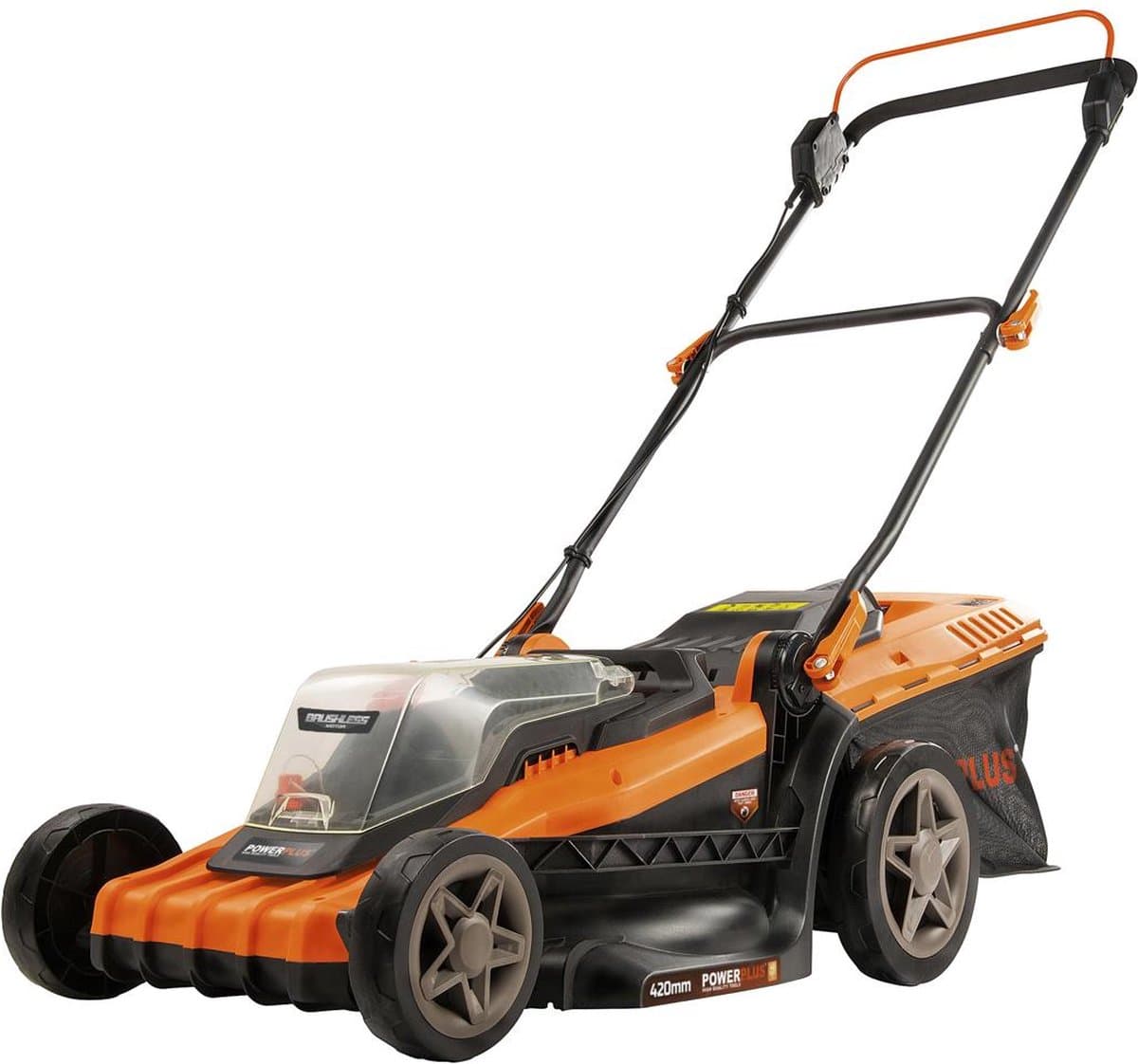 Dual Power Accu-grasmaaier POWDPG75610 - 40 V, 420 mm Ø grasmaaier, zonder accu en lader, met grasopvangbak en achteruitworp — afbeelding 1