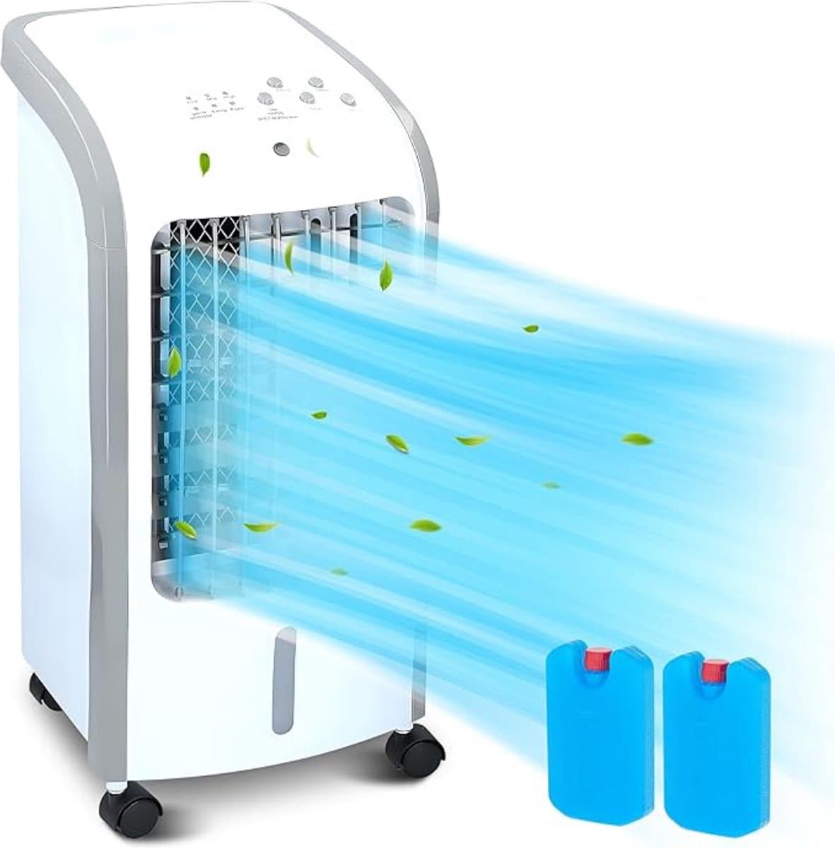 Luxe Mobiele Airco zonder Afvoer – 2 in 1 Design – Luchtkoeler – Verdamping – Extra Duurzaam – Voor Slaapkamer, Kantoor, Woonkamer – 80W — afbeelding 1