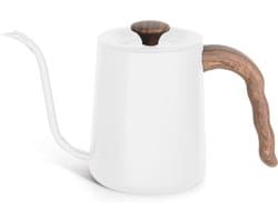 House of Husk Slow Coffee Ketel - Pour Over Kettle - Gooseneck kettle - Heet Water Ketel - Coffeemaker - RVS - Cafetière - 600 ml - Wit