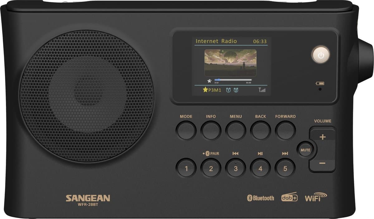Sangean WFR-28BT - Bluetooth - Internetradio - FM/AM radio - Zwart — afbeelding 1