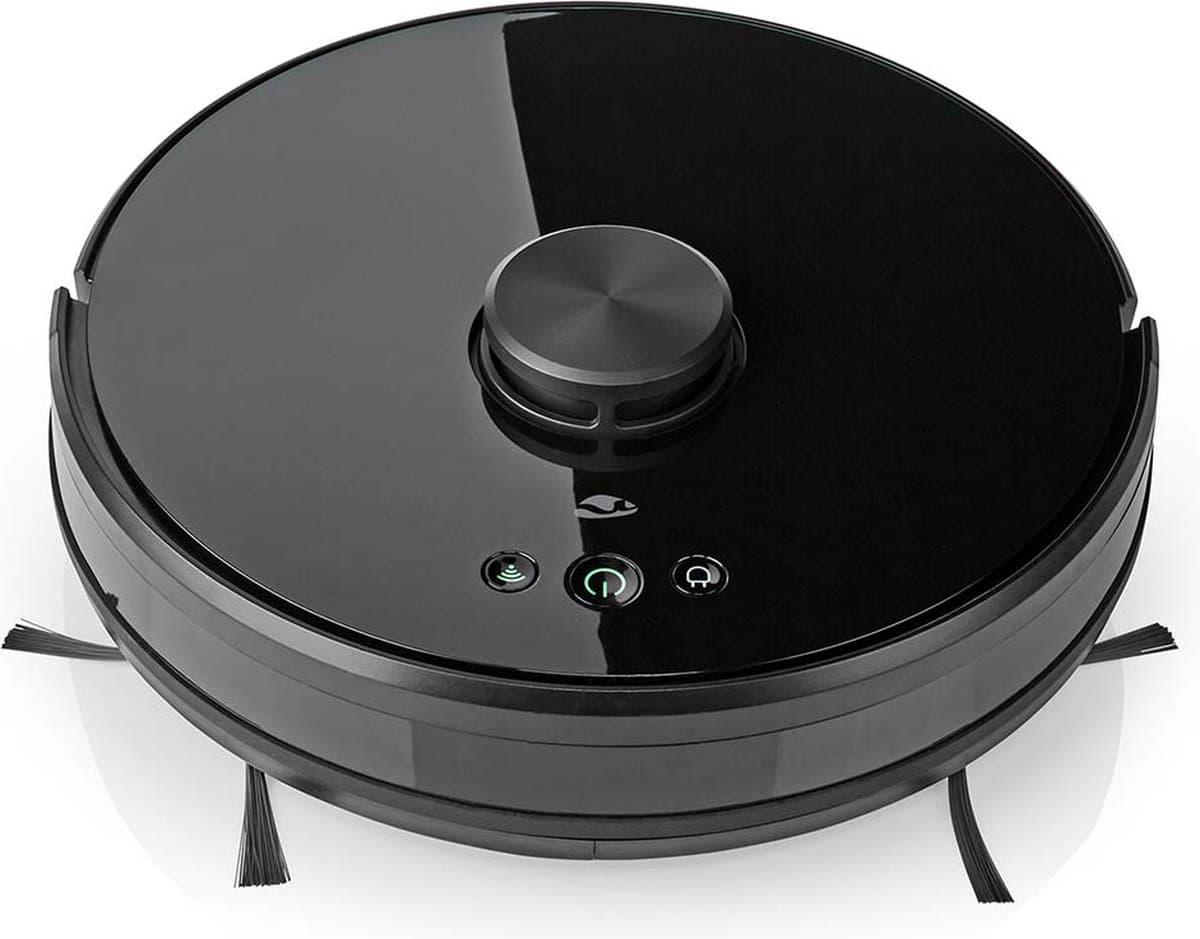 Nedis SmartLife Robotstofzuiger - Navigatiemethode: Laser navigatie - Wi-Fi - Capaciteit opvangreservoir: 0.6 l - Automatisch opladen - Maximale gebruiksduur: 2 uur - Zwart - Android / IOS — afbeelding 1