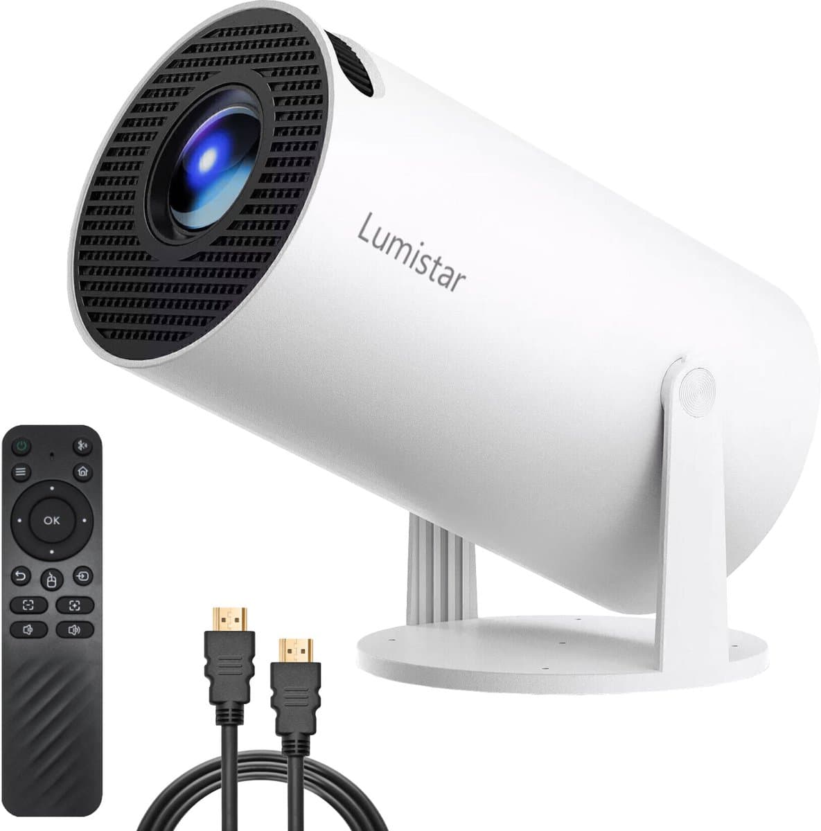 Lumistar® Premium Mini Beamer - Alles-in-één Smart TV Projector - 2025 model - Android 13.0 - WiFi 6 & Bluetooth 5.2 - 4k support - Beamer - Home Cinema - Wit — afbeelding 1