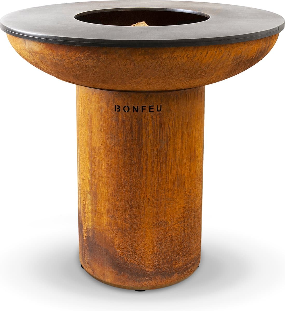 BonFeu BonBiza BBQ XL Corten – Grote BBQ met Plancha en Vuurschaal voor Buiten Koken - Gemaakt van Cortenstaal - 98x98x100 cm — afbeelding 1