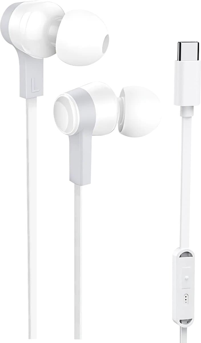 Golden Sound Bedrade oordopjes - Siliconen eartips - Oordopjes met draad en microfoon USB-C aansluiting - Wit — afbeelding 1