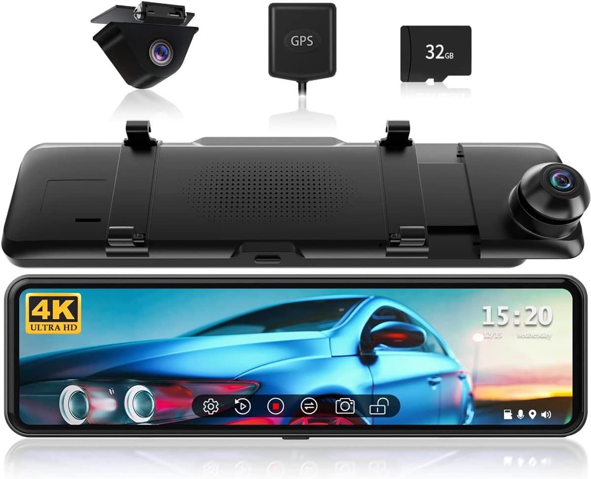RedTiger T700 Spiegel Dashcam voor auto - Ultra 4K & 1080P - Voor en Achter Camera - WiFi en GPS - 11 Inch - Sony Camerasysteem - Nachtzicht - Parkeerbewaking - met Parkeerhulp - G Sensor - Loop opname - Full HD — afbeelding 1