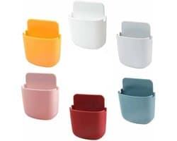 Afstandsbediening Houder - 6 Stuks - Opbergdoos voor wandmontage - Remote Controll Holder - organizer aan de muur - Muurhouder - Telefoonhouder stopcontact - Telefoon wandhouder - ABS - Zelfklevende - wand organizer - 3 x 9 x 11,5 cm