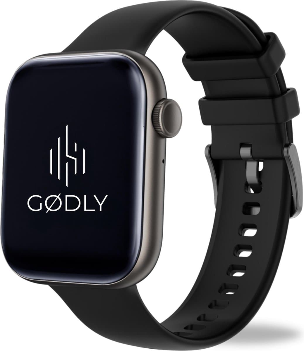 GØDLY Premium Smartwatch - Sporthorloge - Horloge Dames & Heren - Bluetooth - GPS - zwart — afbeelding 1