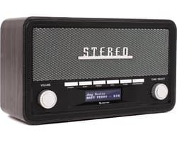 Denver DAB+ Radio - Retro - Bluetooth - FM - Dimbaar - Batterijen & Netstroom - DAB18DGR - Grijs