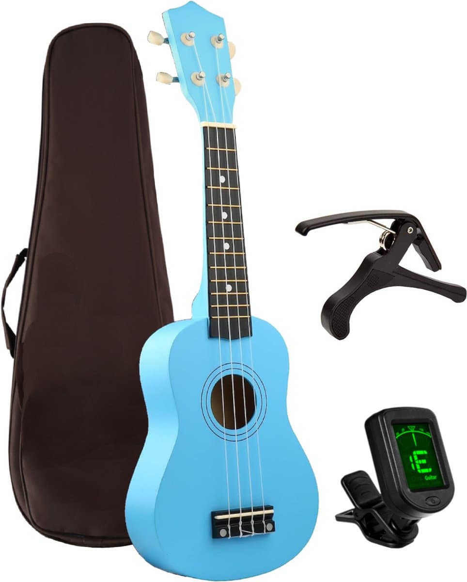 Finesse Ukelele - Starterset - 21" - Ukulele - Kind - Muziekinstrument - Blauw — afbeelding 1