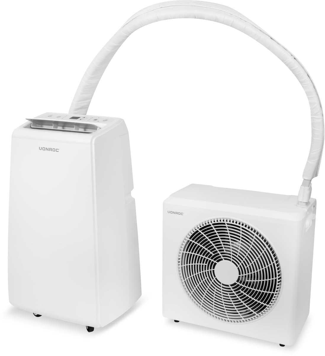 VONROC Mobiele Split Airco 4-in-1 – 12.000 BTU – Wifi – Voor ruimtes tot 45 m² / 105 m³ – Zonder afvoerslang – Koelen, verwarmen, ontvochtigen & ventileren — afbeelding 1