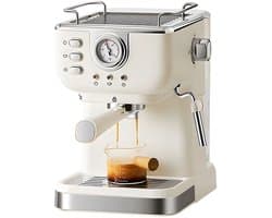 VIEMAE Koffiezetapparaat - Koffiezetapparaat espresso, cappuccino - 20 bar, semi automatisch, 1050W, 1.5L - Stoompijp - Wit