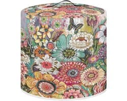 Apparaat Hoes - Keukenmachine Deksel - Apparaten Beschermen - Met Opbergvak - 8 Liter Model - Bloemenprint Roze