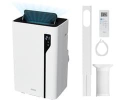 MOA Mobiele Airco - 12.000 BTU - 3-in-1 - Met Afstandbediening - Tot 35m² - Airconditioner met Ontvochtigingsfunctie - Raamafdichtingskit - Wit