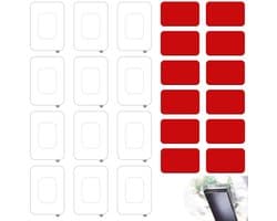 24 Zelfklevende Pads en Films voor Dashcam, 12 Stuks 5 x 3 cm en 12 Stuks 8 x 8 cm, Extra Sterke Hechting voor Veiligheid en Stabiliteit van Dashcams