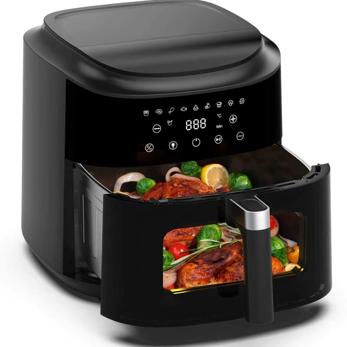 AIMASON 80D10W XXL Airfryer - 9L Heteluchtfriteuse met Kijkvenster – 2350W - 360° Heteluchtcirculatie – 40-200°C - Smart LED touchscreen - 9 Slimme Voorgeprogrammeerde Instellingen — afbeelding 1